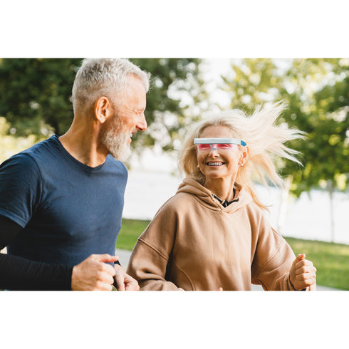 Light Therapy Glasses 670nm Red Light for Eye Health, Blue Light for Sleep, Winter Blues & Jet Lag Relief