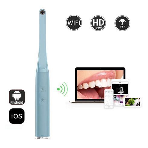 1080P HD Intraoral Camera Dental Camera, 6 LED Light WiFi Oral Camera Endoscope, Photo Snap and Video Recording, Compatible with Android and IOS, for Adults Kids Pets FHD