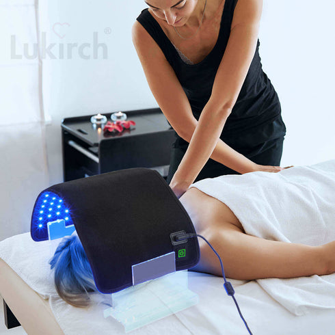 Lukirch® Blue + Red + Infrared Light Therapy Device 470nm 660nm 850nm (3 in 1) for Face Beauty and Body Pain Relief