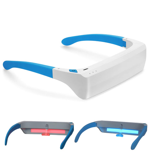 (2 in 1) red and blue light therapy glasses improving vision for eye health