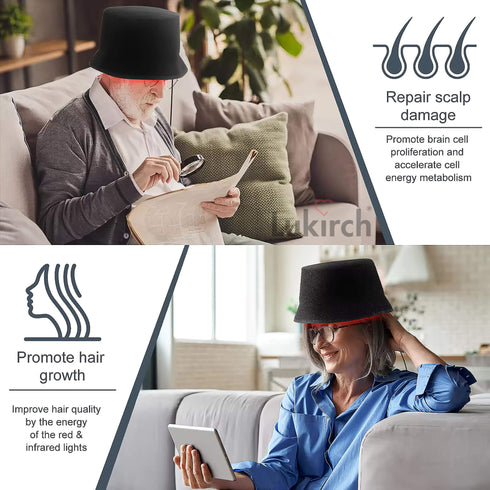 lukirch red infrared light phototherapy with 210pcs led for hair growth and brain health