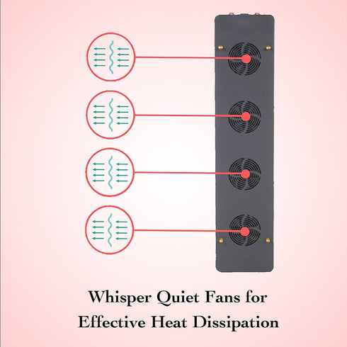 lukirch 1000w red infrared light therapy devices includes 4pcs whisper quiet fans for effective heat dissipation