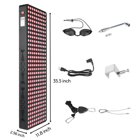 lukirch 1000w red infrared light therapy devices product size and what is included