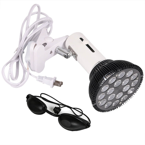 lukirch blue led light therapy lamp 54w 540nm for acne, jaundice and skin cancer including a bracket and eye-protective goggle