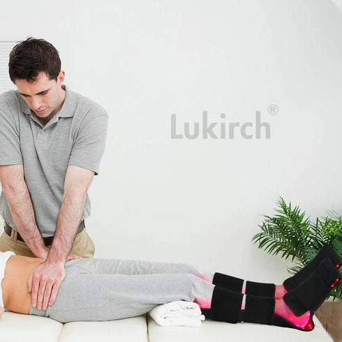 lukirch red infrared led light therapy belts with 180 leds, 660nm & 850nm, used for pain relief, arthritis, skin wounds, scars of leg, feet and other parts of body