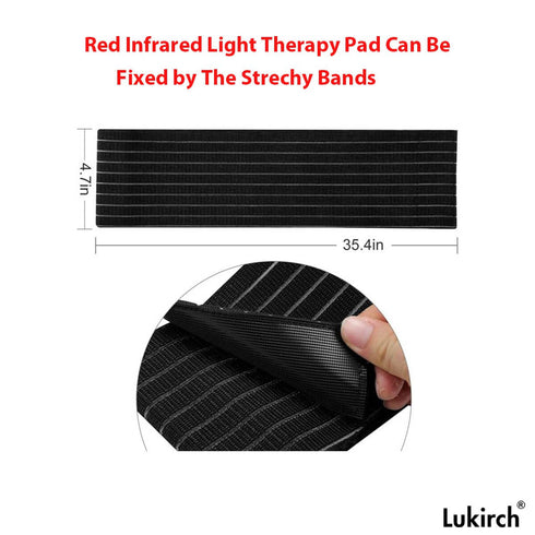 lukirch red infrared led light therapy belts 350 leds 660nm 850nm, fixed by stretchy band