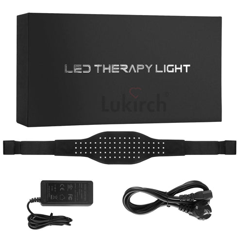 lukirch red infrared led light therapy belt with 75 leds and 660nm 850nm, including adapter and usb cord