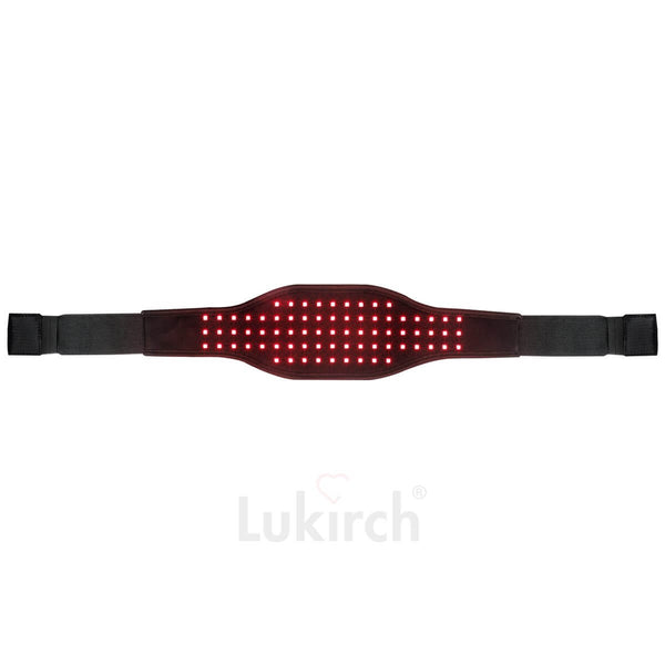 lukirch red infrared led light therapy belt with 75 leds and 660nm 850nm, used for pain relief, weight loss and health wellness