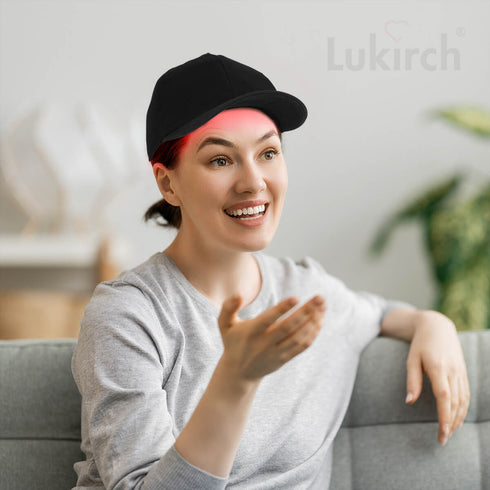 lukirch red infrared led light therapy hat with 660nm 850nm 940nm for women's hair loss and growth