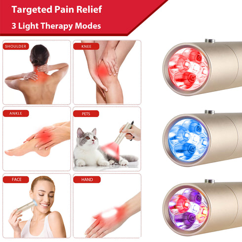 lukirch red infrared light therapy torch device 630nm 660nm 850nm is for pain relief of people and animals