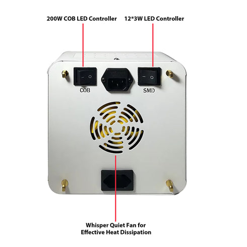 lukirch red infrared led light therapy device cob led therapy light 630nm 660nm 850nm with 1 whisper quiet fan for effective heat dissipation